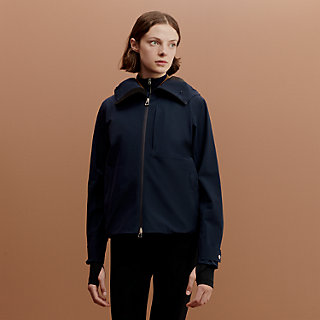 Hardshell Jumping water-resistant jacket - Blue | Hermès USA